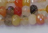 CRB1821 15.5 inches 5*8mm faceted rondelle mixed rutilated quartz beads