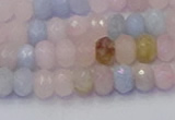 CRB1828 15.5 inches 4*6mm faceted rondelle morganite beads