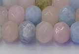 CRB1830 15.5 inches 6*10mm faceted rondelle morganite beads