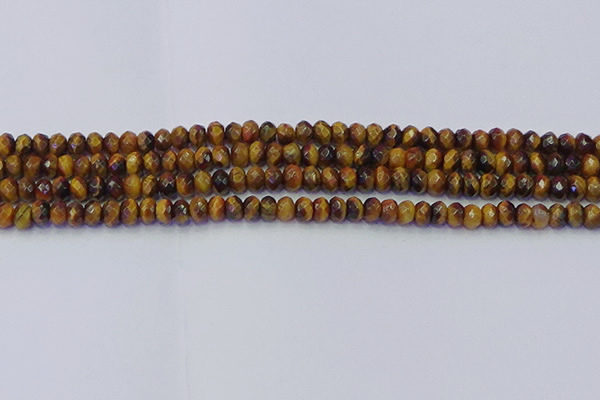 CRB1840 15.5 inches 4*6mm faceted rondelle yellow tiger eye beads