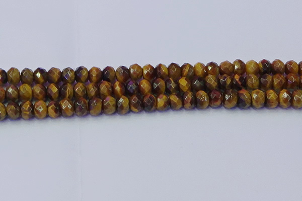 CRB1841 15.5 inches 5*8mm faceted rondelle yellow tiger eye beads