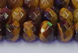 CRB1842 15.5 inches 6*10mm faceted rondelle yellow tiger eye beads