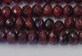 CRB1844 15.5 inches 4*6mm faceted rondelle red tiger eye beads