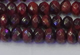 CRB1845 15.5 inches 5*8mm faceted rondelle red tiger eye beads