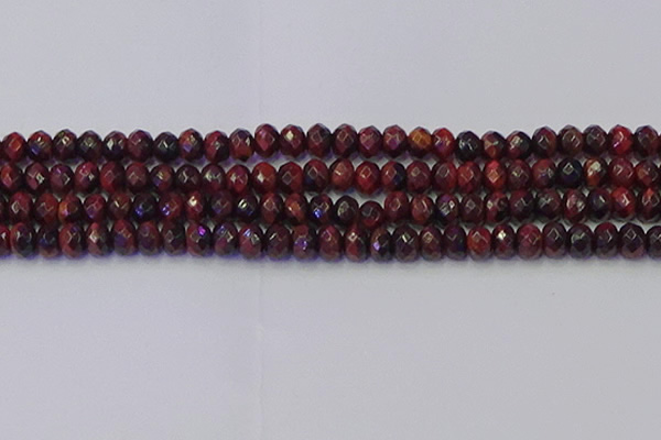 CRB1846 15.5 inches 6*10mm faceted rondelle red tiger eye beads