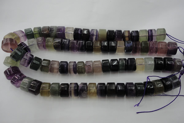 CRB185 15.5 inches 10*16mm rondelle rainbow fluorite beads