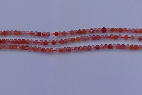 CRB1860 15.5 inches 2*3mm faceted rondelle south red agate beads