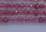 CRB1863 15.5 inches 2*3mm faceted rondelle strawberry quartz beads