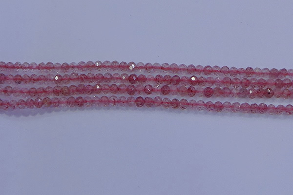 CRB1863 15.5 inches 2*3mm faceted rondelle strawberry quartz beads