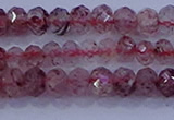 CRB1864 15.5 inches 2.5*4mm faceted rondelle strawberry quartz beads