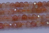 CRB1872 15.5 inches 2*3mm faceted rondelle sunstone beads