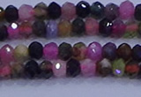 CRB1888 15.5 inches 2.5*4mm faceted rondelle tourmaline beads