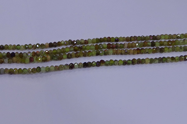 CRB1918 15.5 inches 2*3mm faceted rondelle green garnet beads