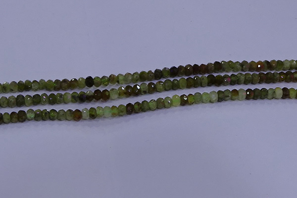 CRB1919 15.5 inches 2.5*4mm faceted rondelle green garnet beads