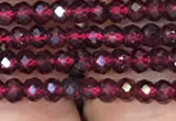 CRB1938 15.5 inches 2*3mm faceted rondelle red garnet gemstone beads