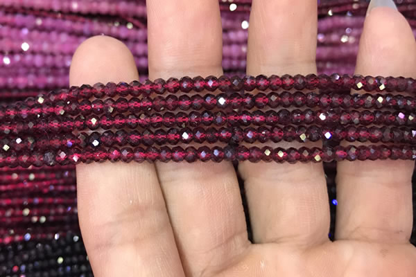 CRB1939 15.5 inches 2.5*4mm faceted rondelle red garnet gemstone beads