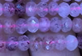 CRB1955 15.5 inches 3.5*5mm faceted rondelle strawberry quartz beads