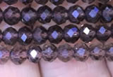 CRB1957 15.5 inches 3*4mm faceted rondelle smoky quartz beads