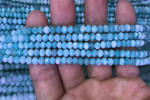 CRB1986 15.5 inches 3*5mm faceted rondelle amazonite gemstone beads