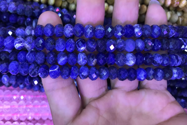 CRB1992 15.5 inches 6*8mm faceted rondelle sodalite beads