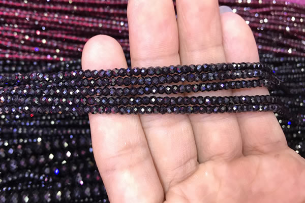 CRB1997 15.5 inches 2*3mm faceted rondelle black spinel beads