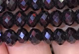 CRB1998 15.5 inches 4*6mm faceted rondelle black spinel beads