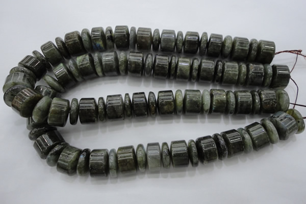 CRB203 15.5 inches 6*18mm - 13*18mm rondelle labradorite beads