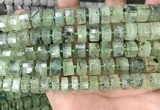 CRB2042 15.5 inches 11mm - 12mm faceted tyre prehnite beads