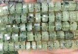 CRB2044 15.5 inches 13mm - 14mm faceted tyre prehnite beads