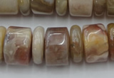 CRB205 15.5 inches 6*18mm - 13*18mm rondelle yellow agate beads