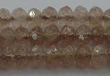 CRB211 15.5 inches 3*4mm faceted rondelle strawberry quartz beads