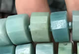 CRB2116 15.5 inches 9mm - 10mm faceted tyre amazonite beads