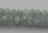 CRB217 15.5 inches 3*4mm faceted rondelle aquamarine beads