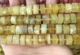 CRB2173 15.5 inches 13mm - 14mm faceted tyre yellow opal beads