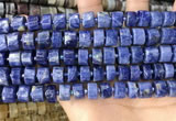 CRB2176 15.5 inches 11mm - 12mm faceted tyre sodalite beads