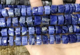 CRB2178 15.5 inches 13mm - 14mm faceted tyre sodalite beads