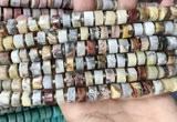 CRB2180 15.5 inches 9mm - 10mm faceted tyre crazy lace agate beads