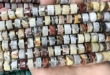 CRB2181 15.5 inches 11mm - 12mm faceted tyre crazy lace agate beads