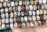 CRB2183 15.5 inches 13mm - 14mm faceted tyre crazy lace agate beads