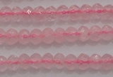 CRB220 15.5 inches 2.5*4mm faceted rondelle rose quartz beads