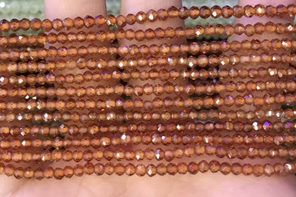 CRB2213 15.5 inches 2*3mm faceted rondelle orange garnet beads