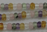 CRB222 15.5 inches 2.5*4mm faceted rondelle mixed quartz beads