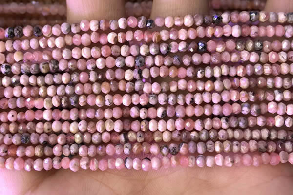 CRB2225 15.5 inches 2*3mm faceted rondelle rhodochrosite beads