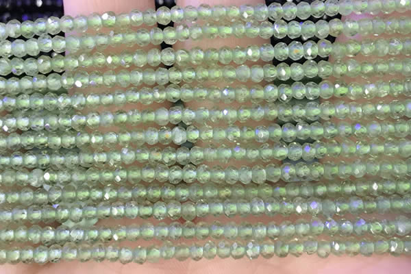 CRB2227 15.5 inches 2*3mm faceted rondelle prehnite beads