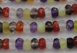 CRB223 15.5 inches 2.5*4mm faceted rondelle mixed quartz beads