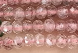 CRB2235 15.5 inches 2*3mm faceted rondelle strawberry quartz beads