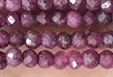 CRB2244 15.5 inches 2*3mm faceted rondelle ruby gemstone beads