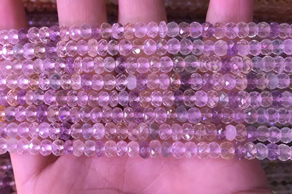 CRB2280 15.5 inches 3.5*5mm faceted rondelle mixed quartz beads