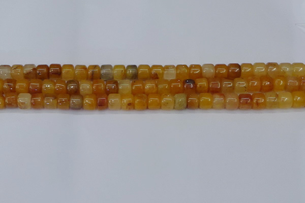 CRB2502 15.5 inches 6*8mm rondelle yellow jade beads wholesale