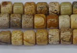 CRB2504 15.5 inches 6*8mm rondelle picture jasper beads